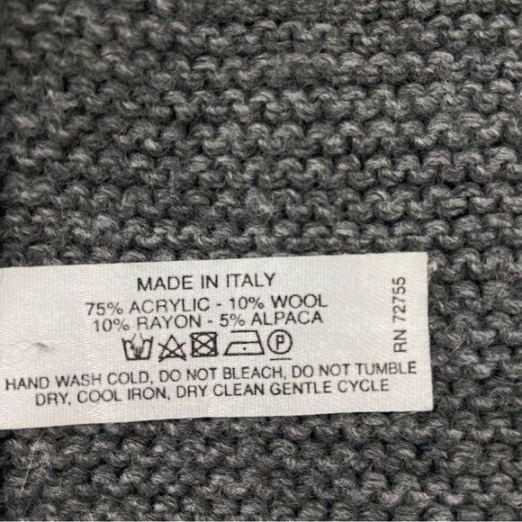 Men’s Gray Knit Wool Blend Scarf Contemporary Hipster Office Work Unisex OS - Picture 6 of 9